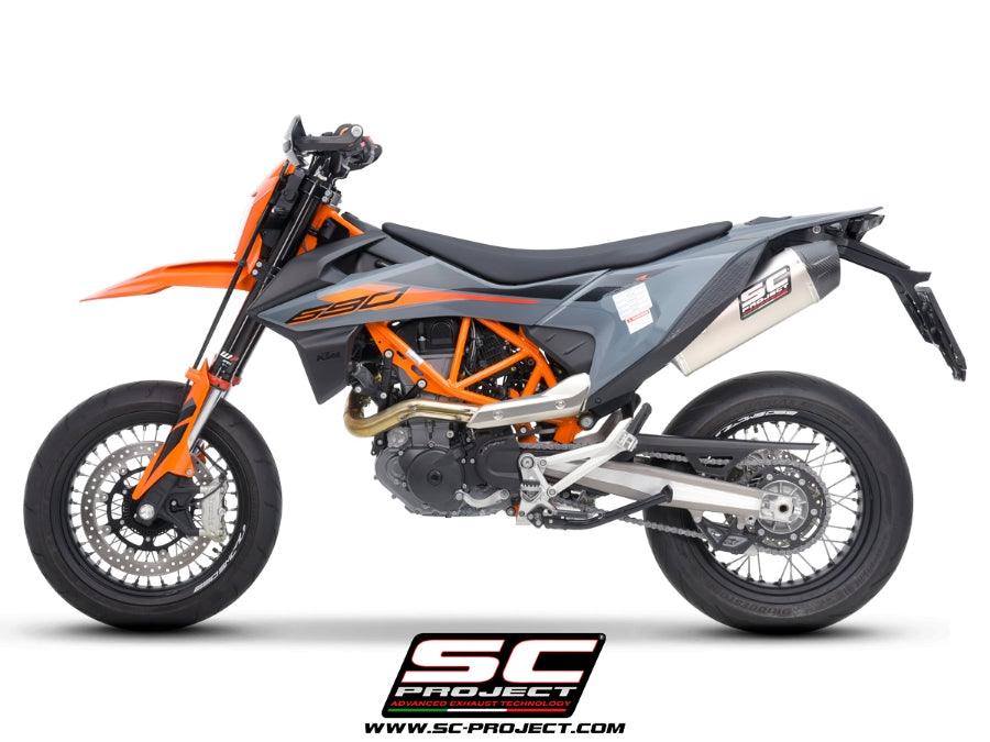 サイレンサー KTM 690 SMC R 2013のためのフル排気矢印レース技術アルミニウム13 Full Exhaust Arrow Race Tech Aluminium for KTM 690 Smc R 2013 13 SC-PROJECT - オーバル スリップオンサイレンサー (消音バッフル付属) 690 SMC R \u002712-16