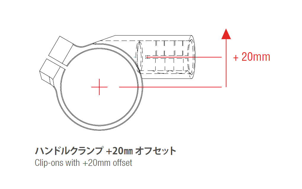 LighTech - セパレートハンドルバー用クランプ オフセット 20mm