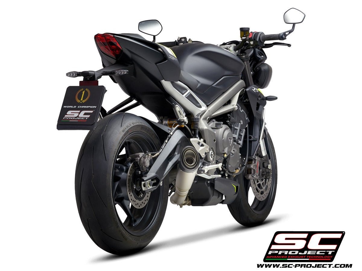 SC-PROJECT - S1 スリップオンサイレンサー & フルチタンリンクパイプ (消音バッフル付属) STREET TRIPLE 765 S /  R / RS '20-22