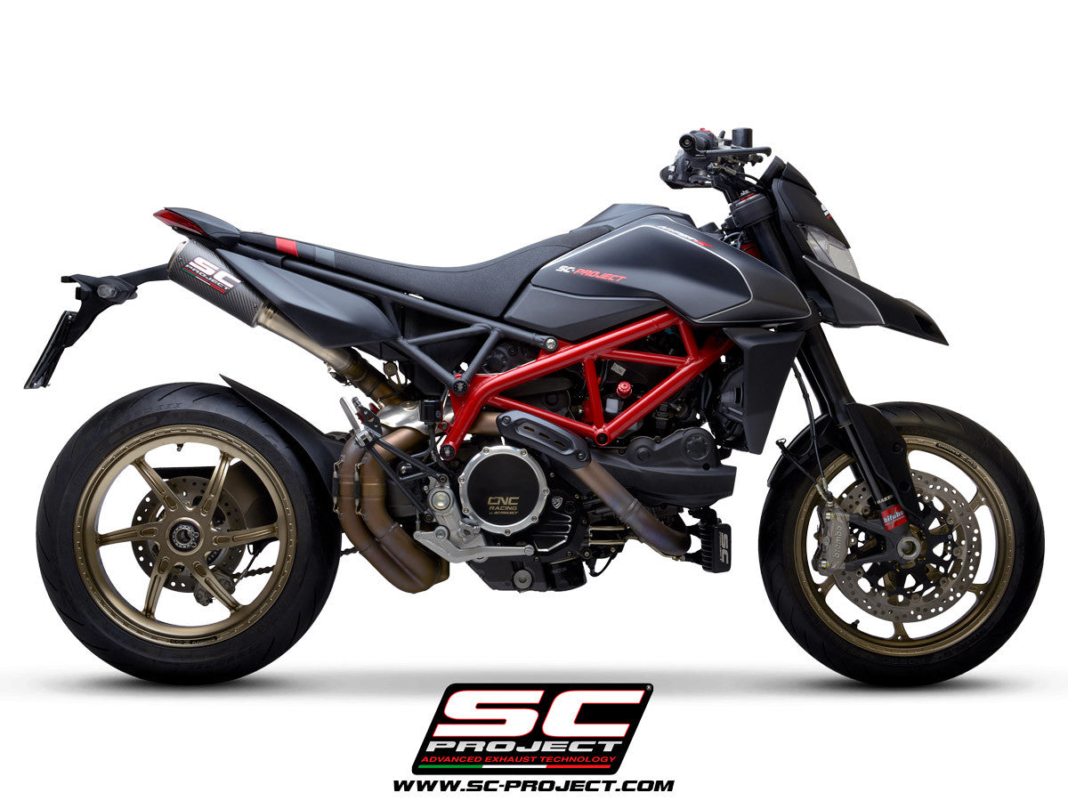 DUCATI ハイパーモタード796 SC PROJECTカーボンマフラーセット Ducati Hypermotard 796 2-1 Oval Exhaust by SC-Project