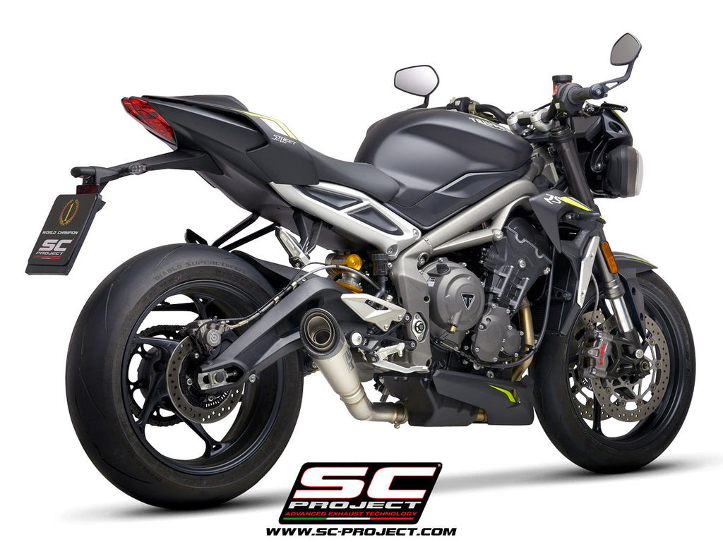 SC-PROJECT - S1 スリップオンサイレンサー & フルチタンリンクパイプ (消音バッフル付属) STREET TRIPLE 765 S /  R / RS '20-22